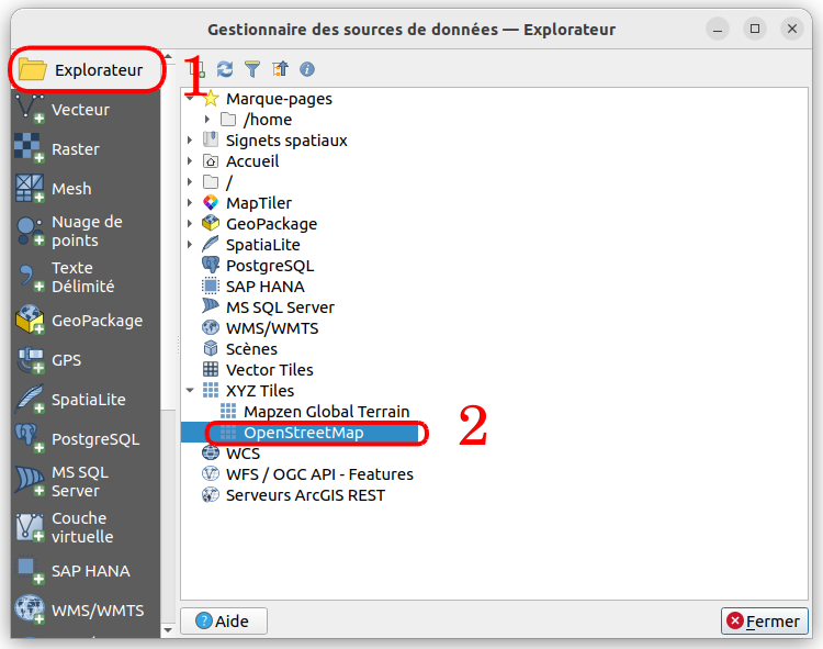 gestionnaire de source de données